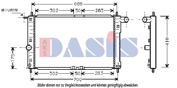 AKS DASIS Радиатор, охлаждение двигателя 510080N